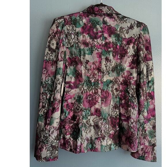 NWT Pearl by Georgina Woman's Purple Lace Blazer Size 2 - Picture 3 of 7